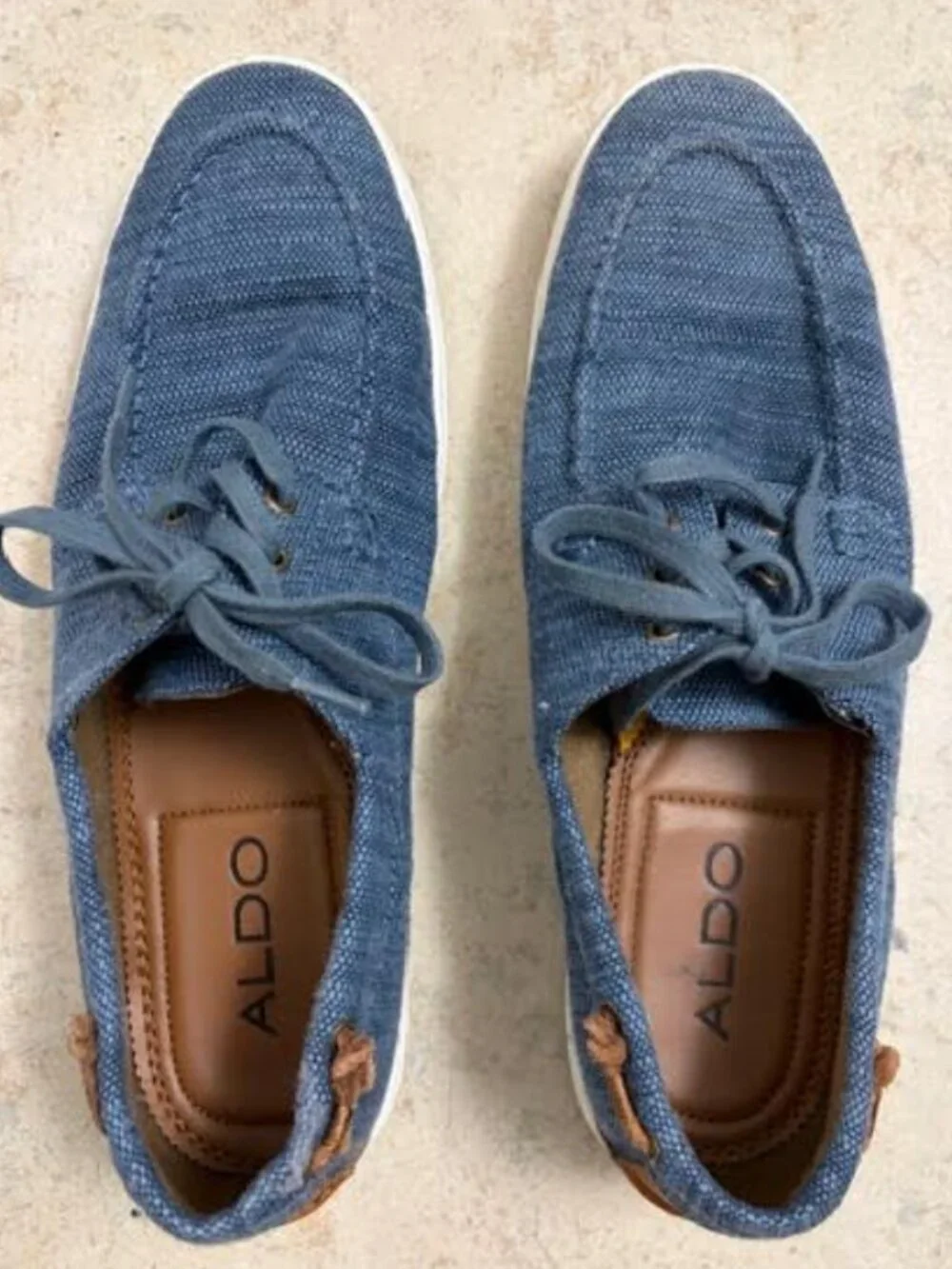 ALDO Men's Glamosa Boat Shoe Size 8 Blue Tan White